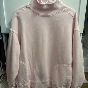 Soft Light Pink Turtleneck Sweatshirt